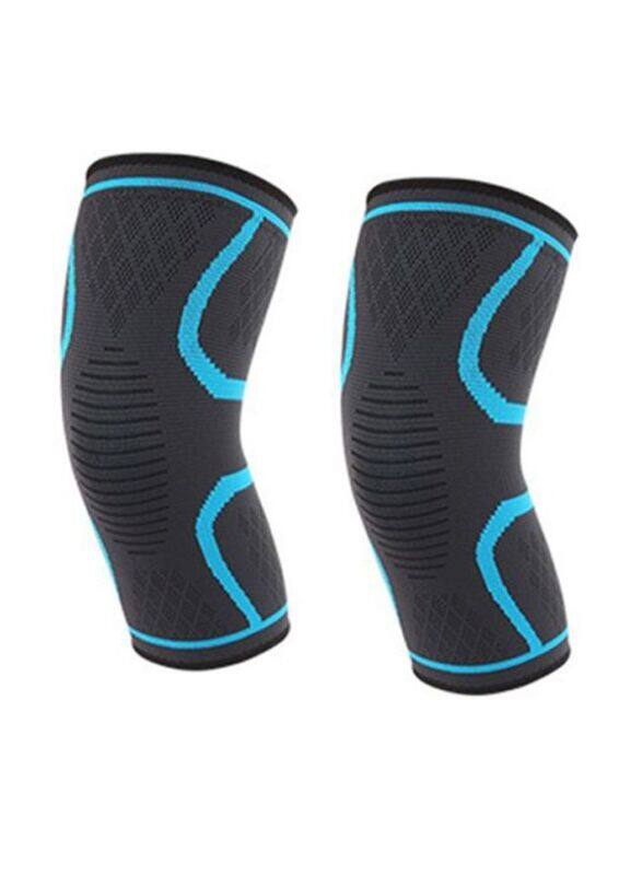 

Generic Football Protective Knee Pad, 1 Pair, Small, Lake Blue/Black