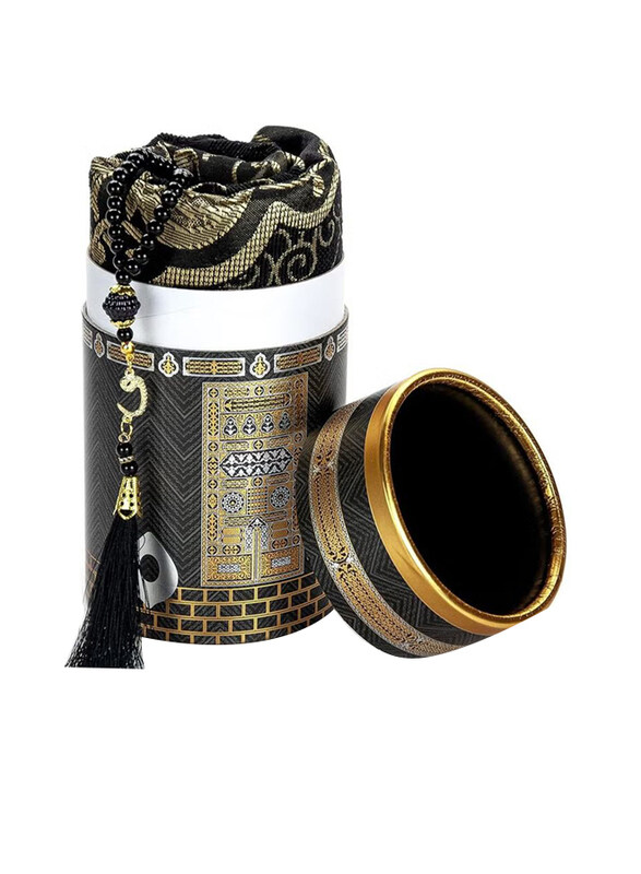 

DubaiGallery Muslim Rug & Prayer Beads with Elegant Cylinder Gift Box, Multicolour