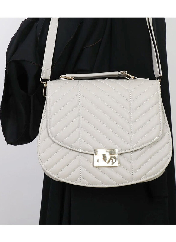

DubaiGallery PU Leather Large Capacity Casual Shoulder Bag for Women, White