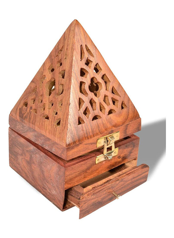 

Generic Wooden Pyramid Style Incense Burner, Brown
