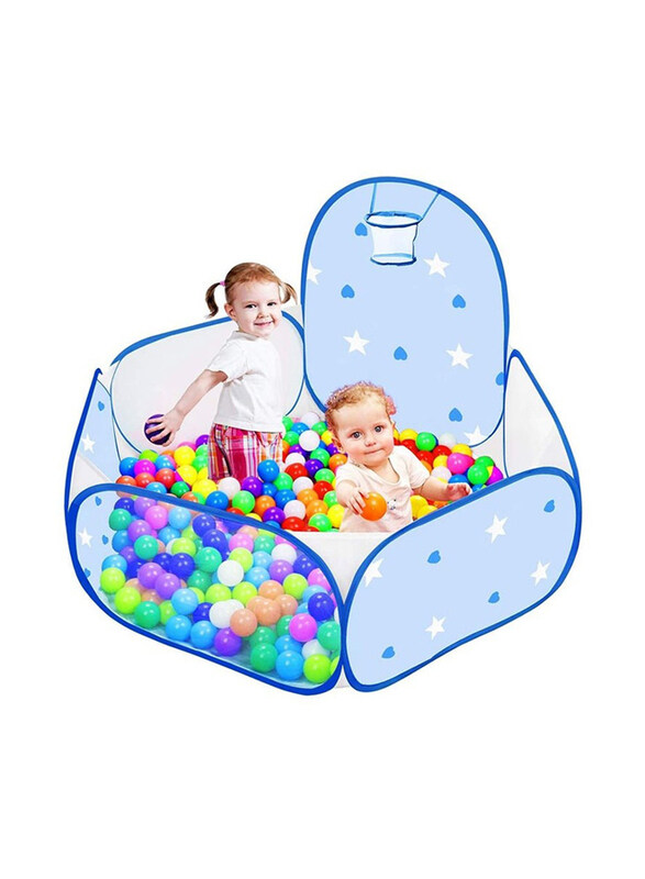 

Generic Foldable Ocean Ball Pit Pool Play Tent with Basketball Hoop, Sports & Outdoor Play Set, Blue, Ages 1+