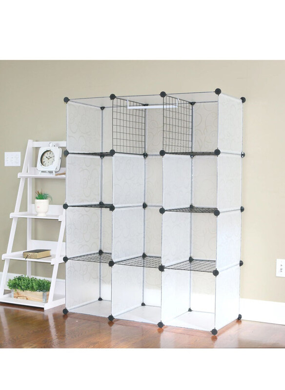 

Dubaigallery 12-Cubes Diy Shoes Wardrobe Storage Shoe Rack, Transparent