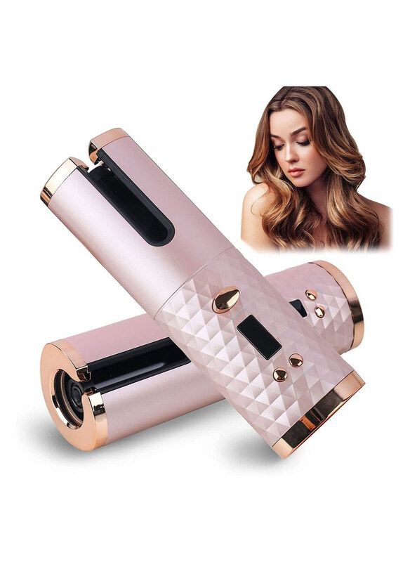 

Generic Rechargeable Wireless USB Automatic Hair Curler, Pink