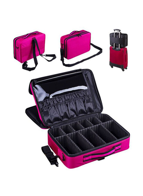 

Generic Cosmetic Storage Makeup Organizer Bag, Pink/Black