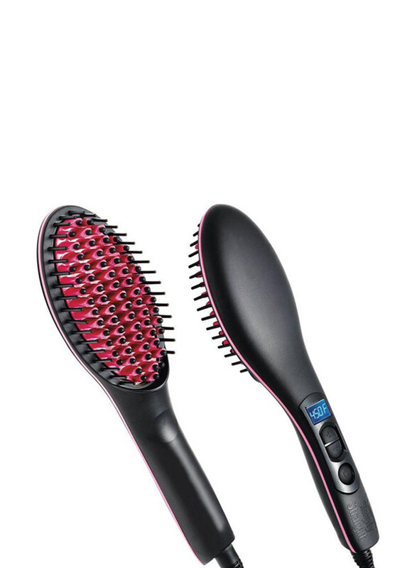 

Generic Hair Straightener Brush with LCD Display, Black
