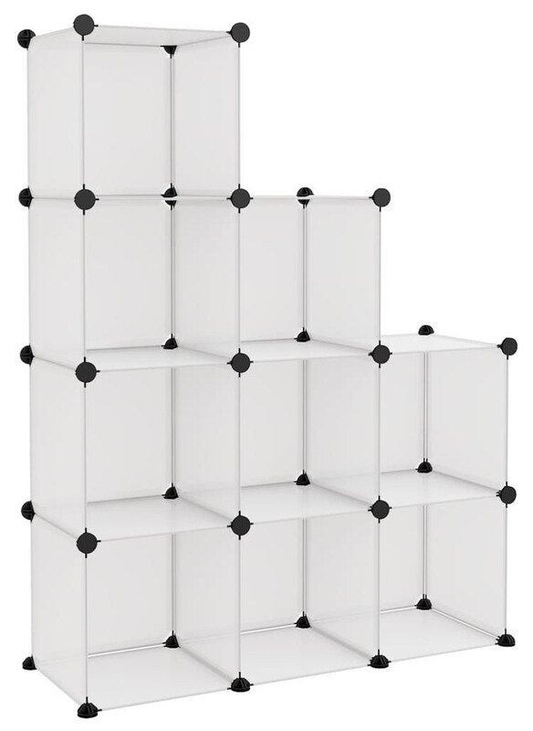 

Generic 9-Cube DIY Storage Drawer Unit Multi Use Modular Organizer Plastic Cabinet, Transparent