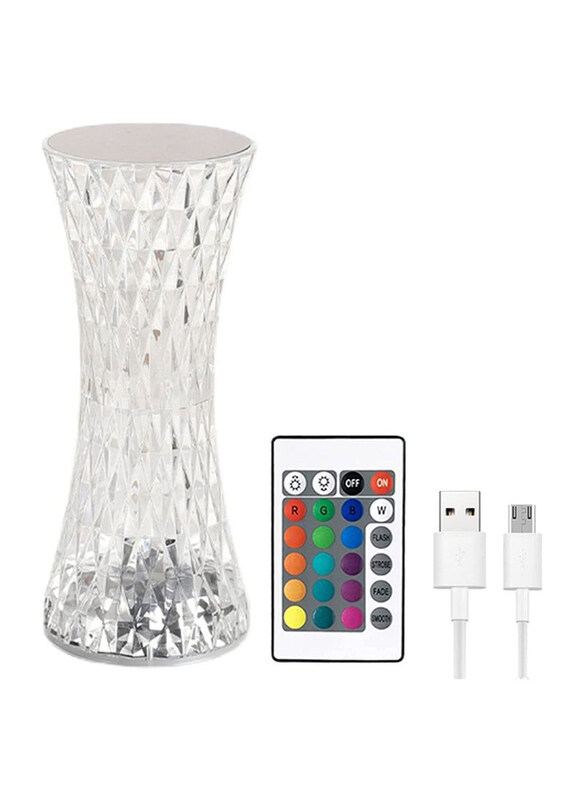 

DubaiGallery 6 Colors Rechargeable Air Humidifier Crystal Lamp, Clear