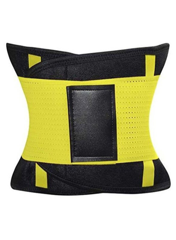 

Generic Adjustable Waist Trimmer Girdle Belt, Black/Yellow