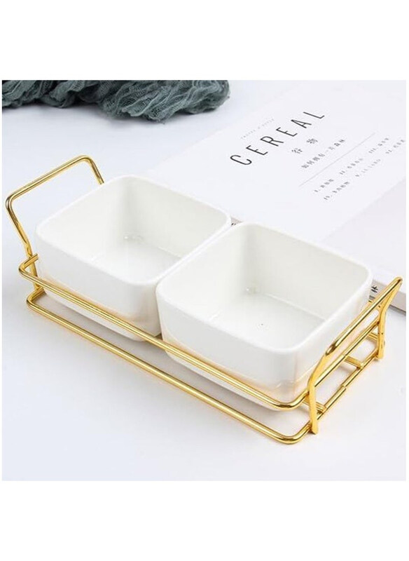 

Dubaigallery Ceramic Square Spice Bowl, White