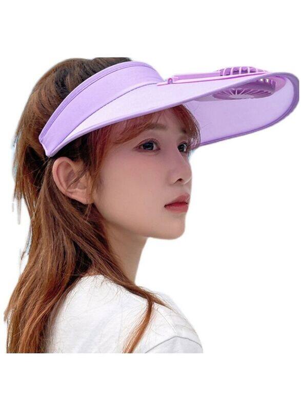 

DubaiGallery Top USB Charging Fan Sunshade Summer Travel Hat for Women, One Size, Purple