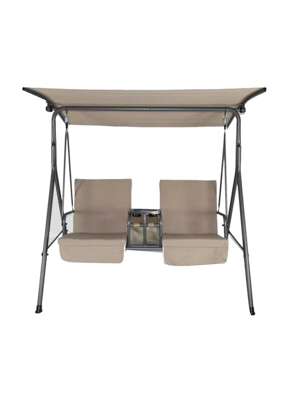 

DubaiGallery Summer Waterproof Top Cover Canopy Replacement Garden Courtyard Outdoor Swing Chair, Beige/Grey