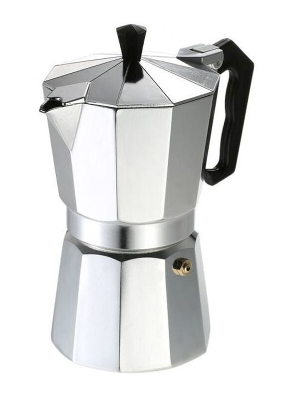 

Generic 12 Cup Stove Top Espresso Coffee Maker, 614gm, Silver/Black