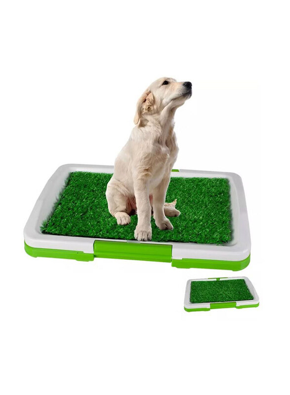 

Generic 3 Layer Synthetic Grass Pet Toilet Mesh Tray Litter Box Pad Potty for Dog Training, Green