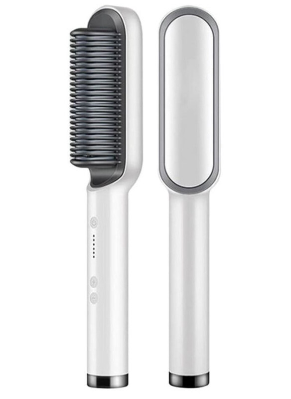 

DubaiGallery Hair Straightener Brush, White/Grey