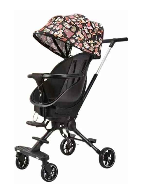 

Generic 360 Degree High Landscape Rotating Baby Seat Foldable Two Way Walking Stroller, Multicolour