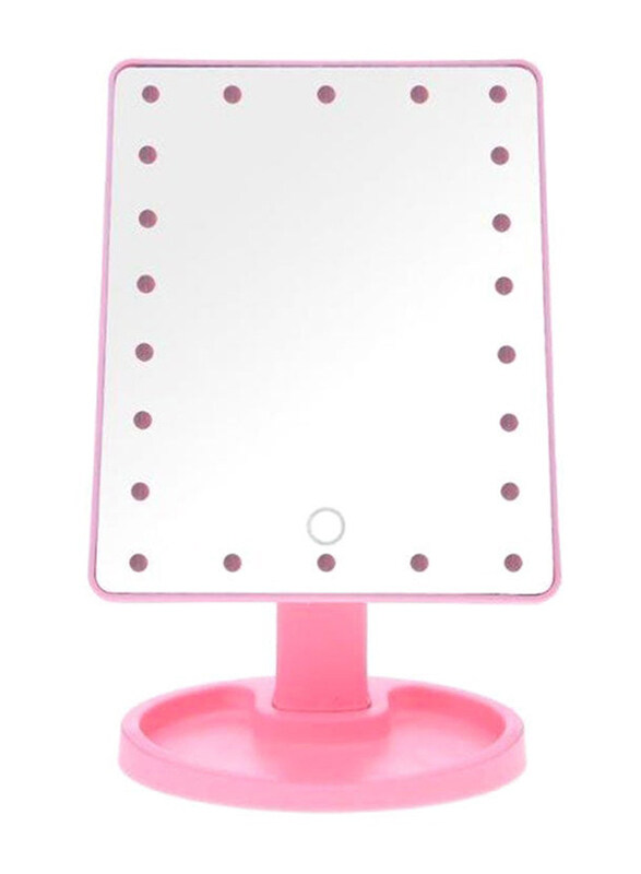 

Generic Adjustable LED Touch Screen Makeup Mirror, Pink