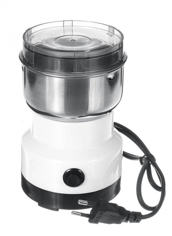 

DubaiGallery 200ml Electric Coffee Beans & Spice Grinder, 150W, White/Silver
