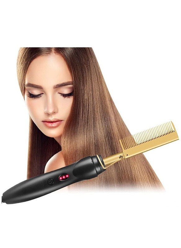 

DubaiGallery Electric Heated Brush Fast Hair Straightener, Black