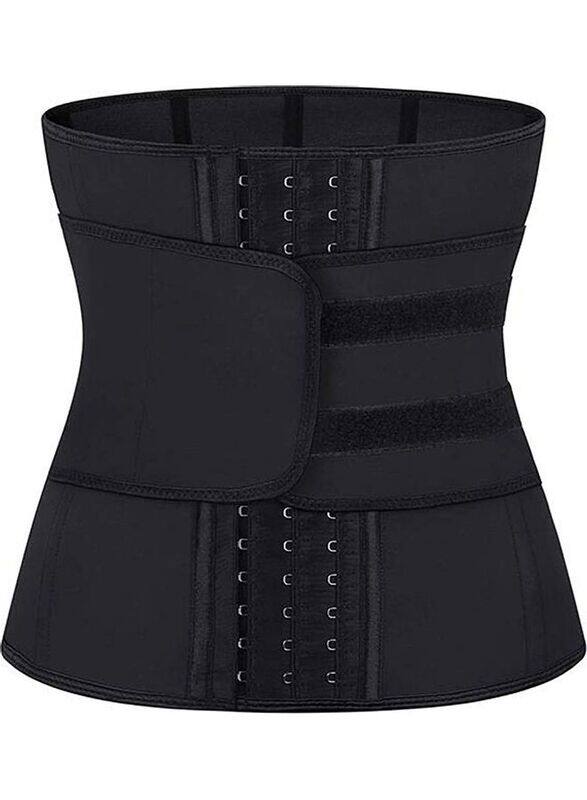 

XiuWoo Waist Trainer Trimmer Sauna Sweat Belt Shapewear, Medium, Black