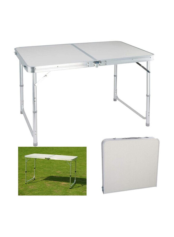 

DubaiGallery Portable Plastic Indoor Outdoor Picnic Party Dining Camp Tables, Lightweight, Silver