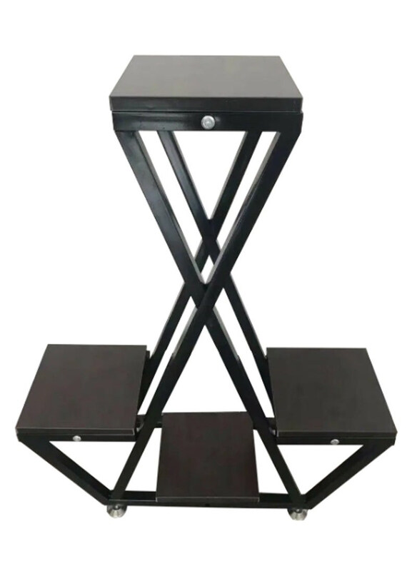 

DubaiGallery Wooden Folding Side Display Stand, Black