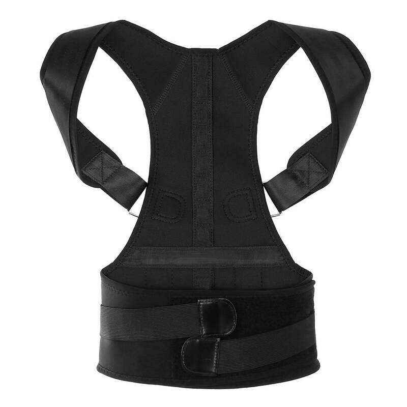 

Generic Shoulder Relief Brace Lumbar Upper Lower Adjustable Back Posture Corrector, 22 x 4 x 14 cm, Black