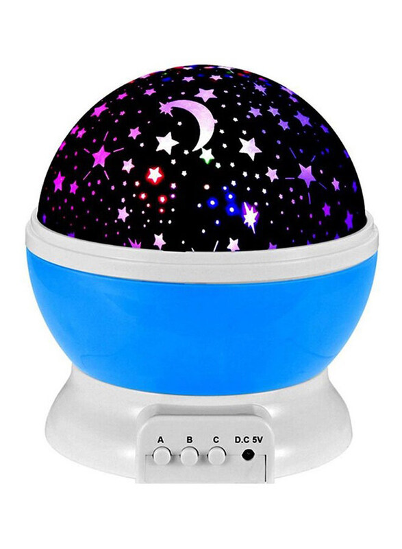 

Generic Star & Moon Rotating Projector Round Night Lamp, Blue/Black