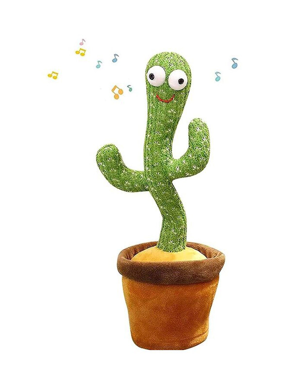 

XiuWoo Electric Dancing Cactus Plant Stuffed Toy, Ages 1+, Green/Brown