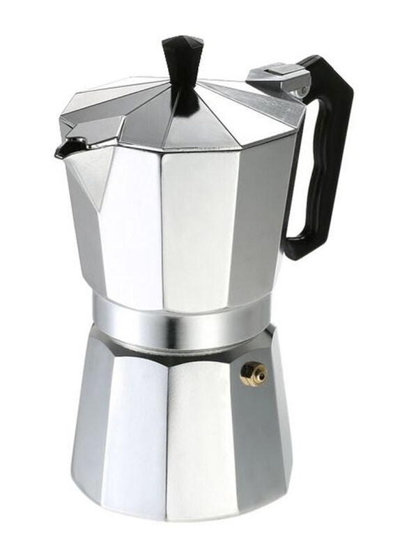 

Generic 9 Cup Stove Top Espresso Coffee Maker, 488gm, Silver/Black