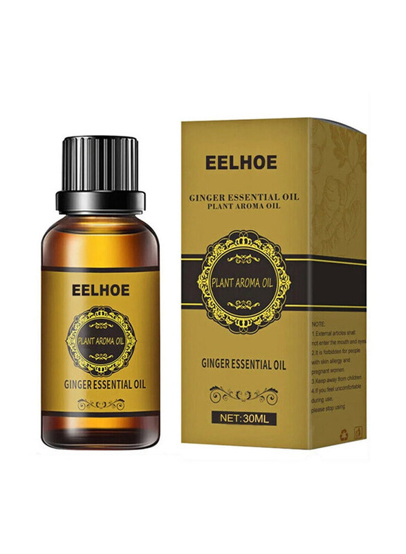 

Eelhoe Ginger Essential Oil for Drainage Massage Swelling Pain Relief, 30ml