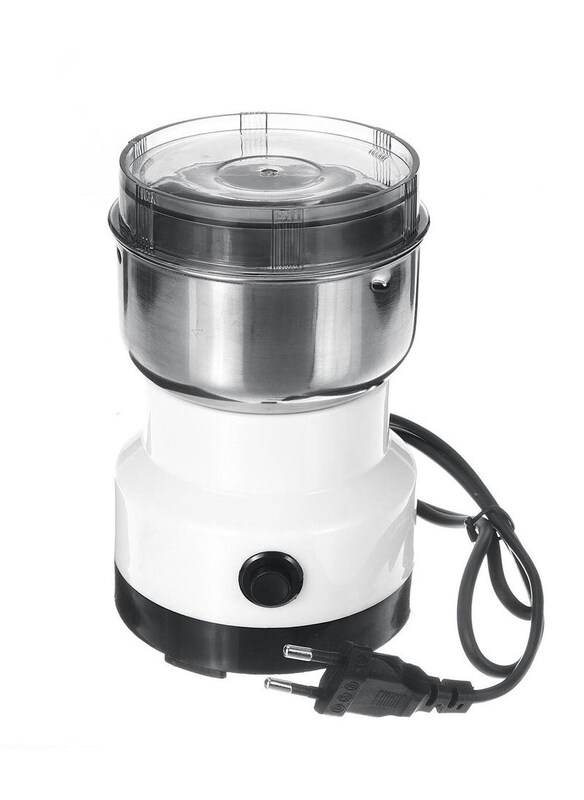 

DubaiGallery 200ml Electric Coffee Beans & Spice Grinder, 150W, White/Silver