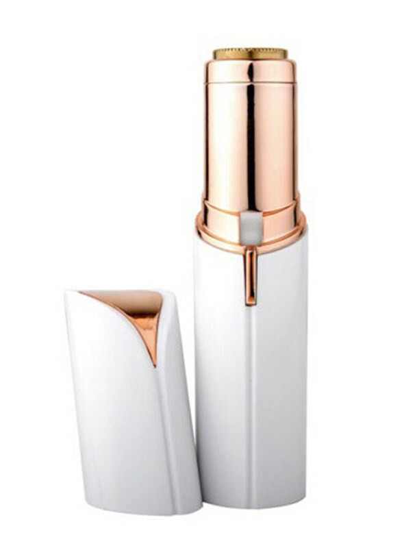 

Generic Mini Portable Lipstick Shaped Facial Hair Removal Trimmer, Rose Gold/White