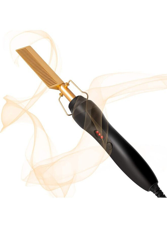 

Xiuwoo 2-In-1 Heat Comb, Black/Gold