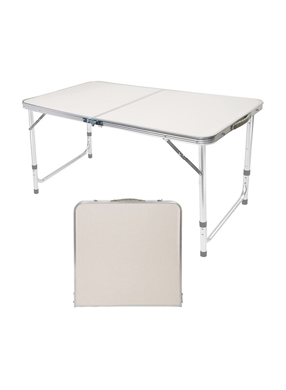 

DubaiGallery Outdoor Picnic Folding Table, Silve/White