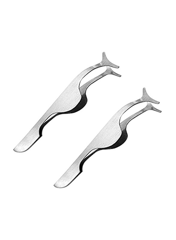 

Oarkive False Eyelashes Extension Applicator Remover Clip Set, 2 Pieces, Silver