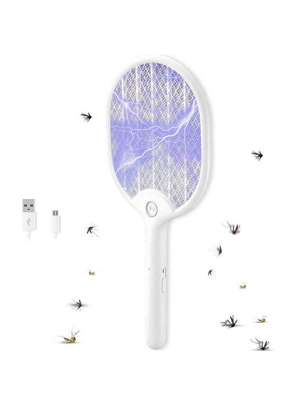 

Generic Electric Fly Swatter Racket Mosquito Killer White