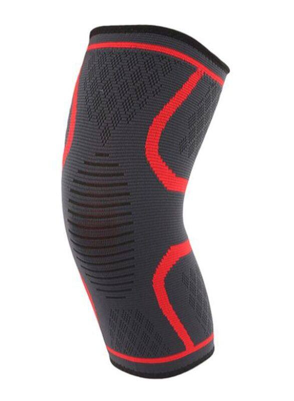 

Generic Breathable Non-Slip Knitted Sports Knee Pad, Large, Grey/Red