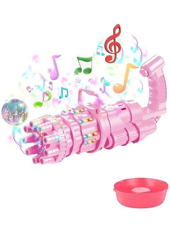 

XiuWoo 8-Hole Gatling Bubble Gun, Ages 2+, R14, Pink