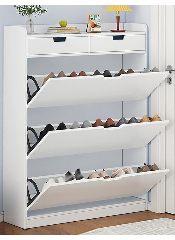 

DubaiGallery 3 Flap Drawers Shoe Racks, White