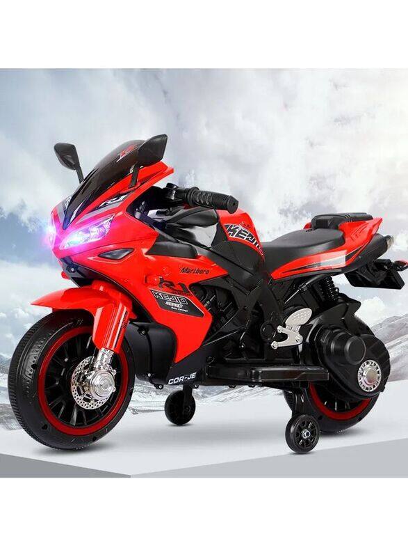 

Generic Off-road Vehicles Rechargeable Remote Control Ride on Toy Electric Motorcycle, Ages 3+, Red