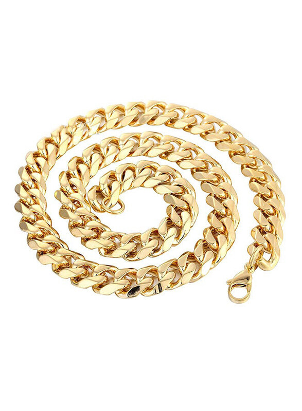 

Generic Metal Gold Plated Chain Necklace for Men, Gold
