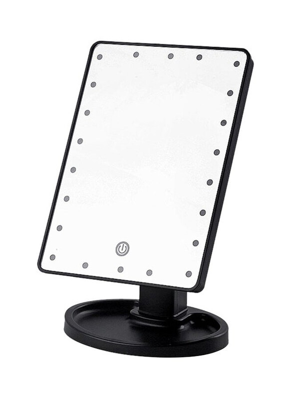 

Generic 22 LED Square Multi-Function Makeup Mirror, Black