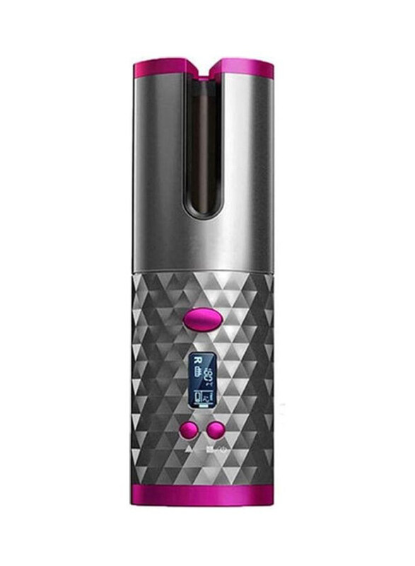 

EzzySo Rechargeable Cordless Automatic Hair Curler, Silver/Pink