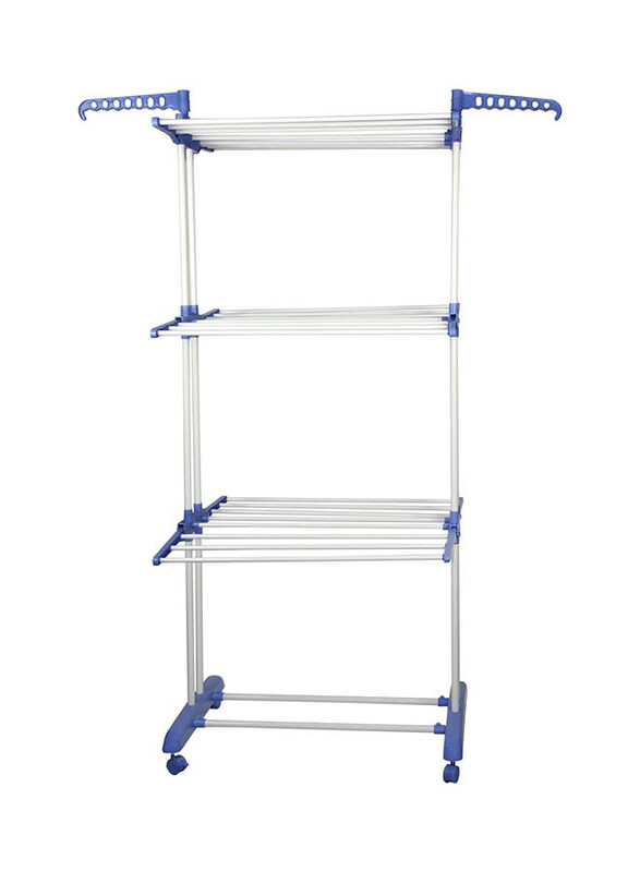 

Leostar 4-Layer Cloth Rack, White/Blue