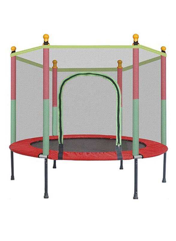 

Generic 4.5-Feet Spring Pad Trampoline With Safety Net, Ages 3+, Multicolour