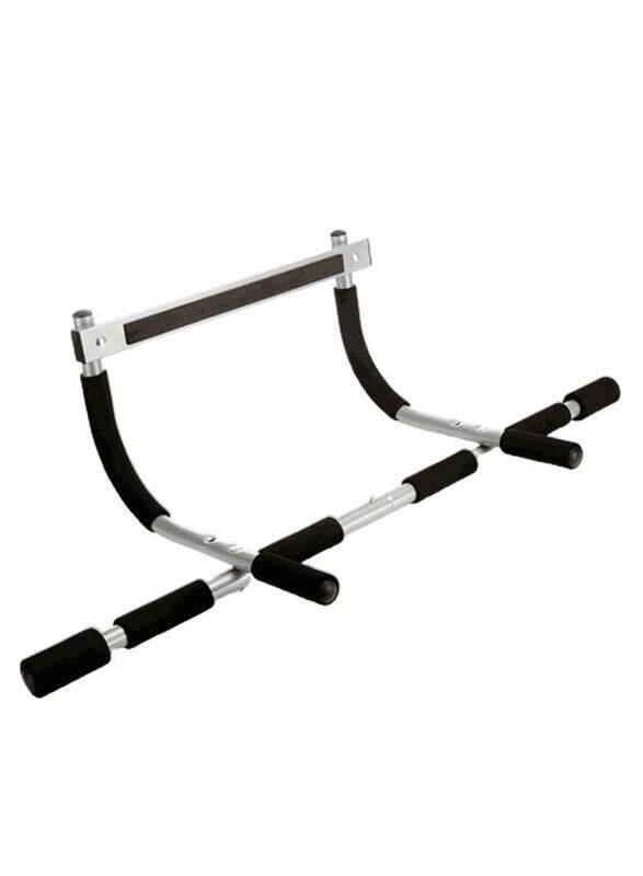 

Generic Adjustable Indoor Fitness Pull-Up Bar, Black/Silver