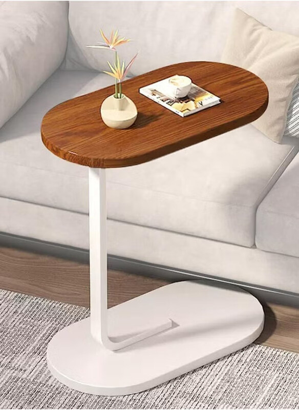 

DubaiGallery Special Shaped Side Table, White/Brown