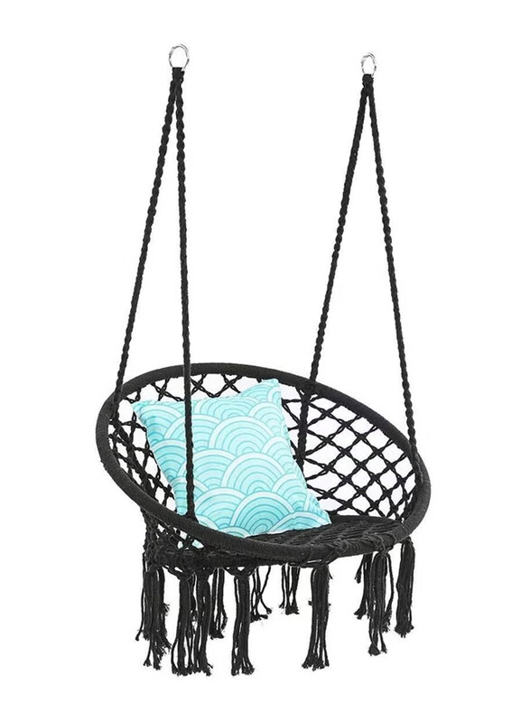 

Generic Round Swing Hanging Hammock Chair, Black