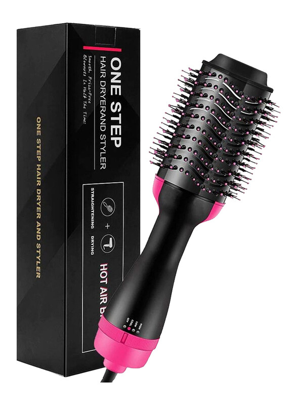 

One Step Volumizer Hot Air Hair Dryer Brush, Black/Pink