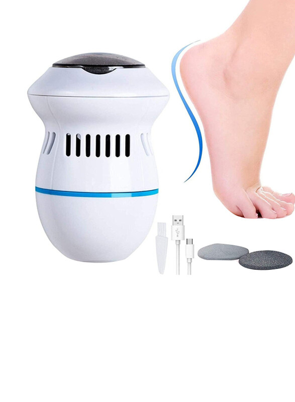 

DubaiGallery Electric Foot Grinder Vacuum Callus Remover Rechargeable Foot Pedicure Tool, White